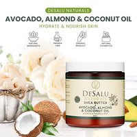 Desalu Naturals Pure African Shea Butter with Avocado Oil, Almond Oil & Coconut Oil: Unscented