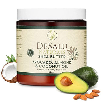 Desalu Naturals Pure African Shea Butter with Avocado Oil, Almond Oil & Coconut Oil: Unscented