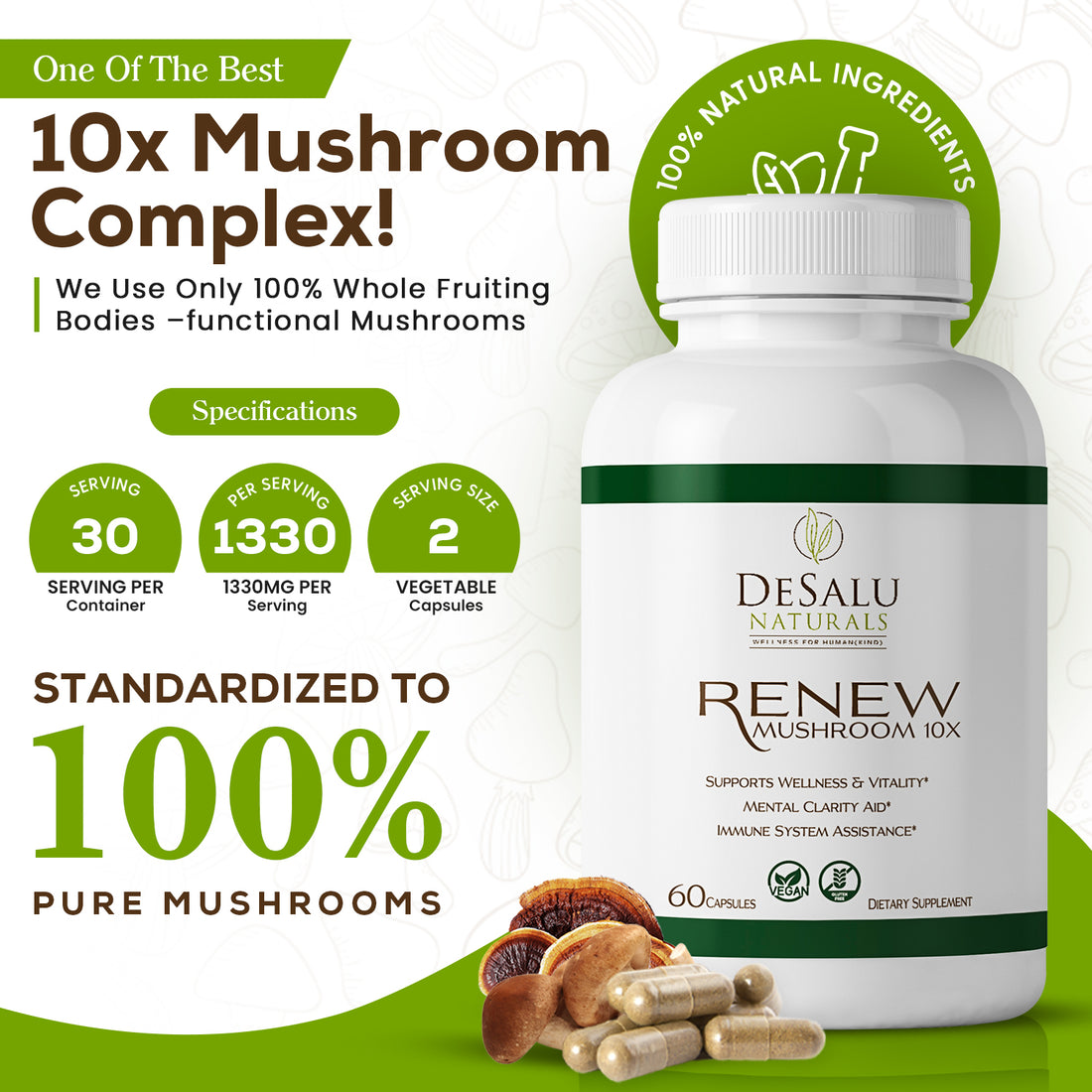 Desalu Naturals Mushroom 10x Complex Vitamins