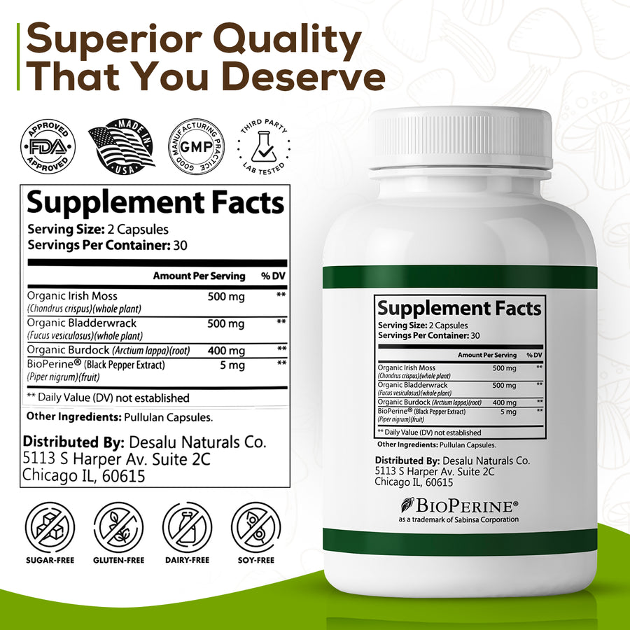 Desalu Naturals Organic Irish Sea Moss Capsules
